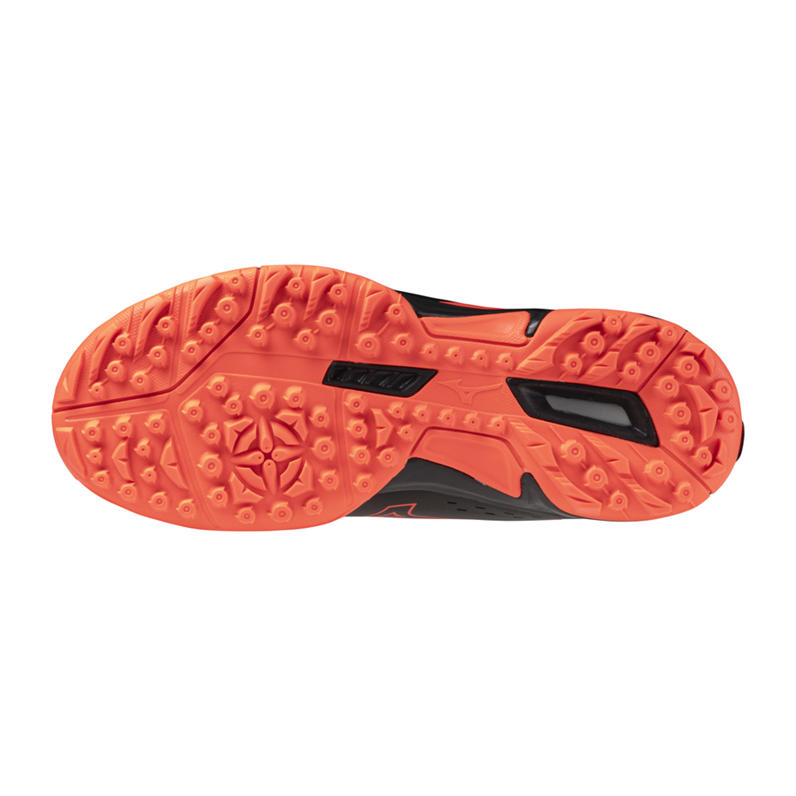 Mizuno WAVE LYNX 2 Jr. Black/Neon Flame/Peacock Blue